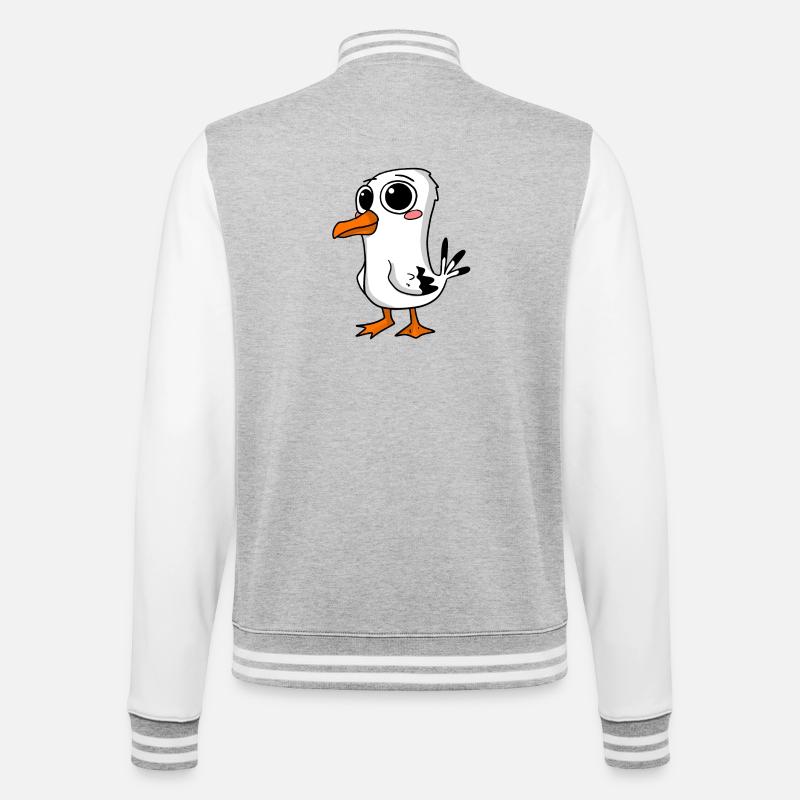 Cute seagull - College Sweat Jacket - heather grey/white