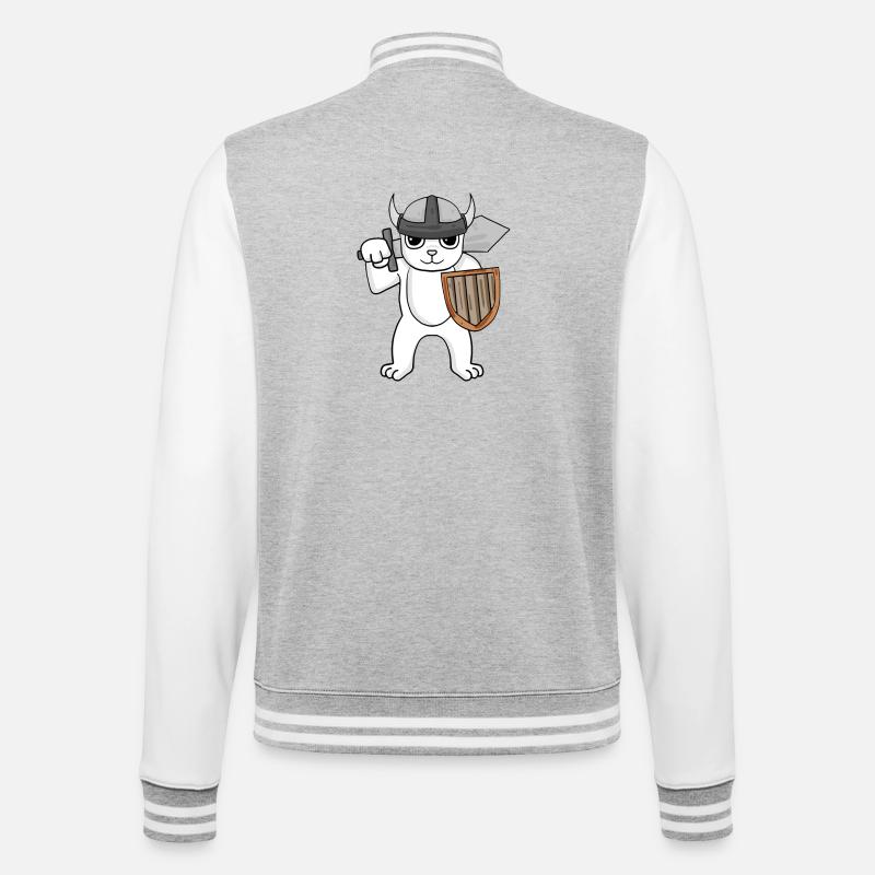 Ours Viking - Veste Teddy - gris chiné / blanc