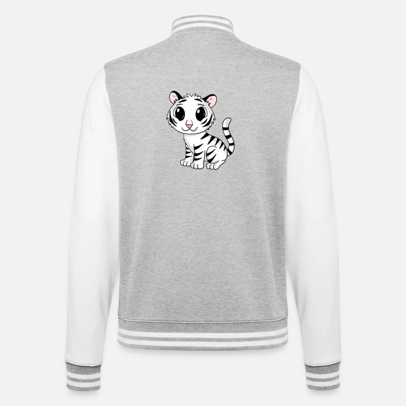 tigre blanc - Veste Teddy - gris chiné / blanc