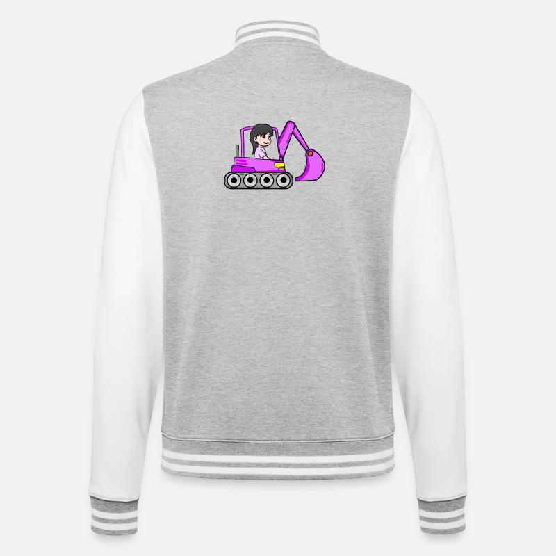 Rosa Bagger Mädchen - College-Sweatjacke - Grau meliert/Weiß