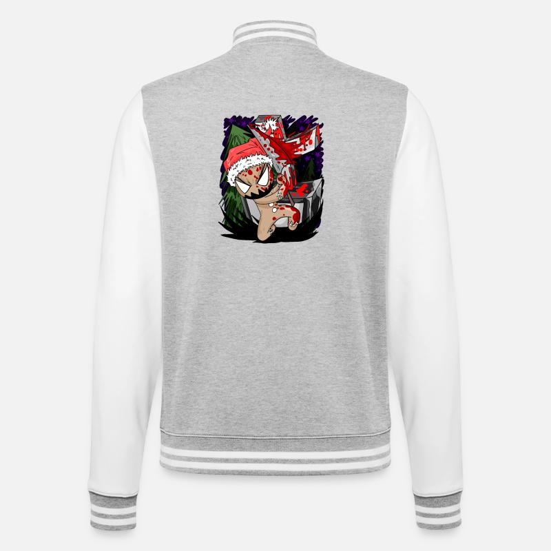 creepy gingerbread - College Sweat Jacket - heather grey/white