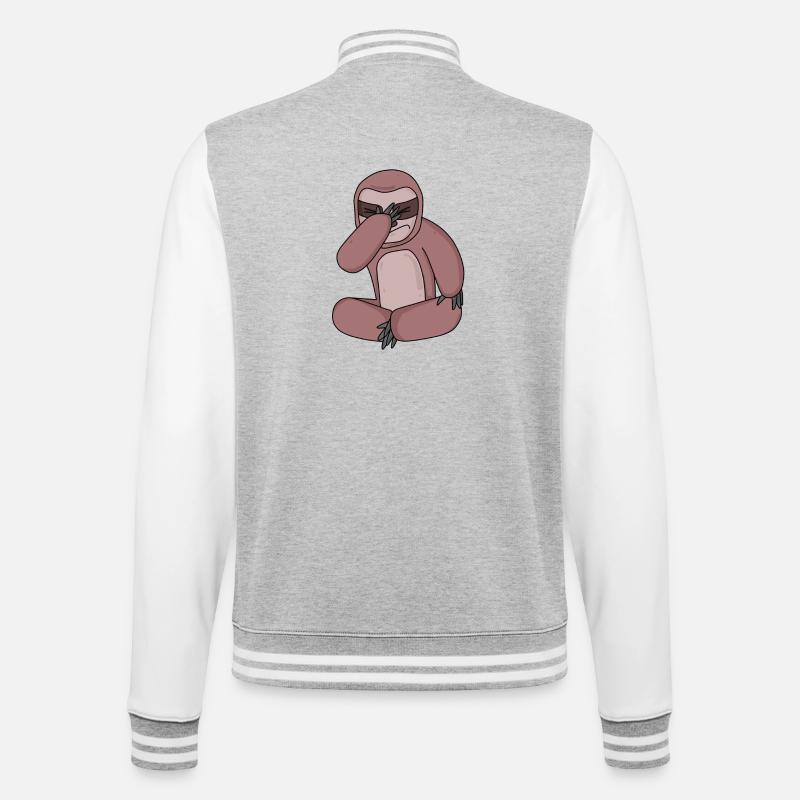 Sloth funny - College Sweat Jacket - heather grey/white