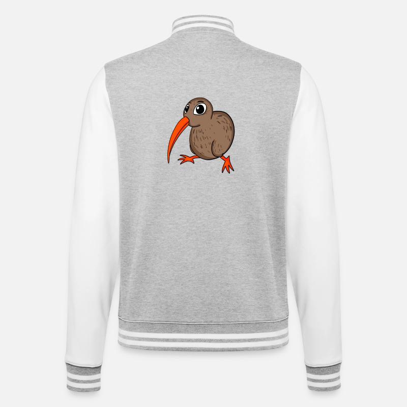 Kiwi Kiwis Oiseau Cadeau - Veste Teddy - gris chiné / blanc