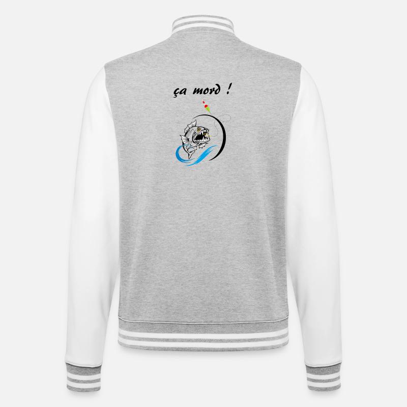 it bites - College Sweat Jacket - heather grey/white