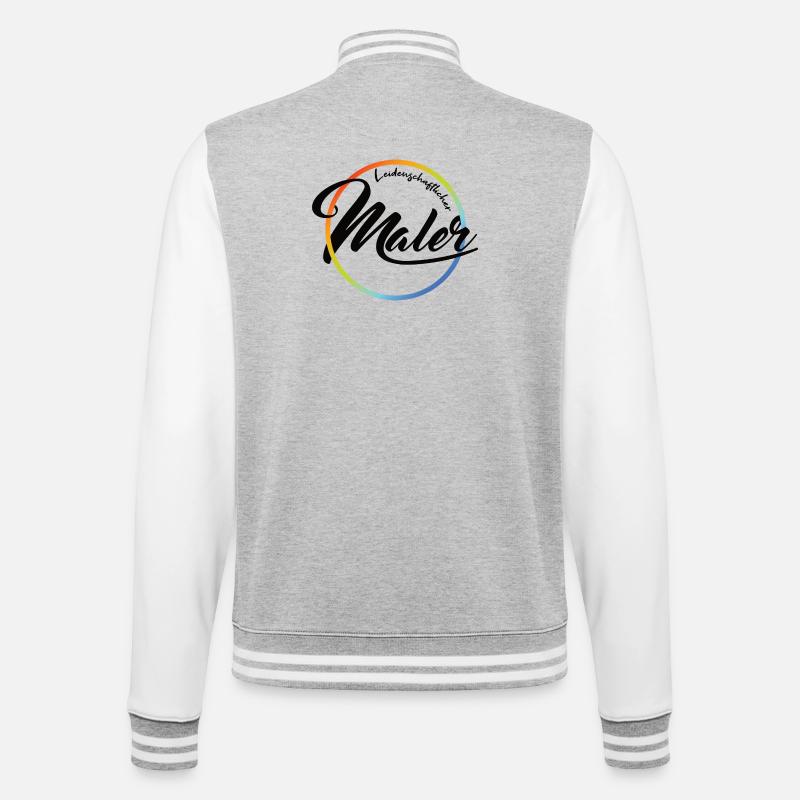 Leidenschaftlicher Maler - College-Sweatjacke - Grau meliert/Weiß