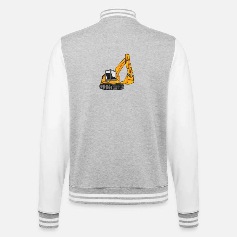 Bagger Baggerfahrer Geschenk - College-Sweatjacke - Grau meliert/Weiß