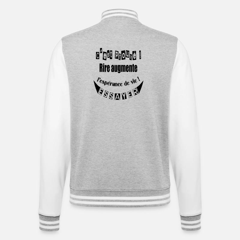 rire - Veste Teddy - gris chiné / blanc