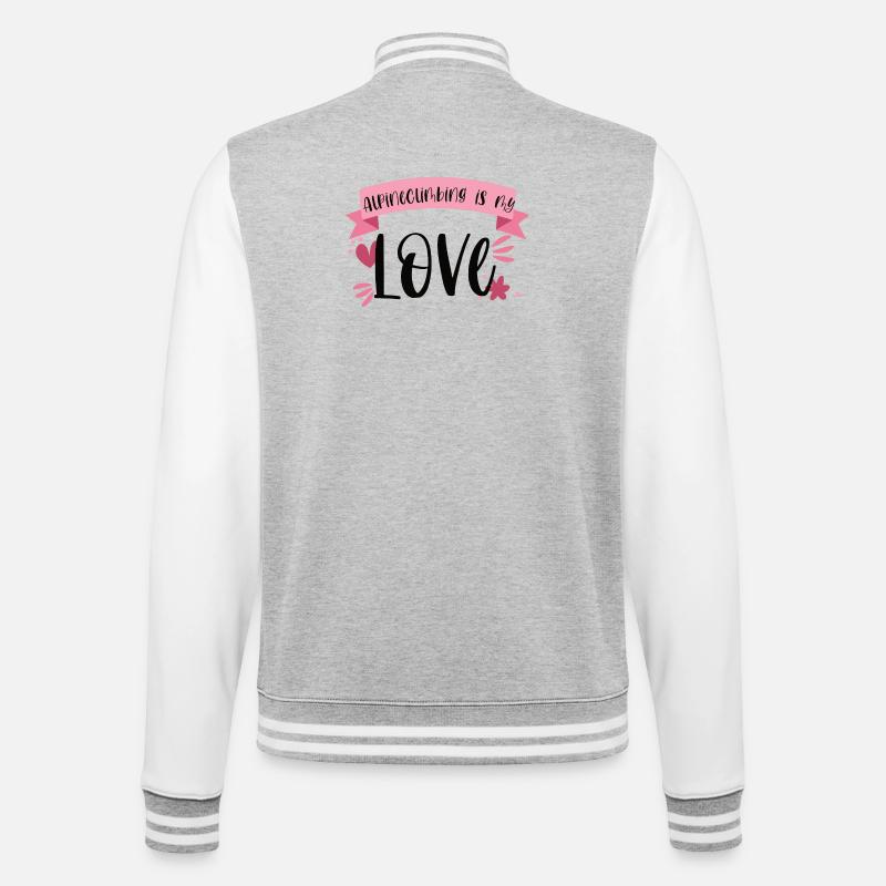 Klettern Alpinklettern Liebe Berge Geschenk - College-Sweatjacke - Grau meliert/Weiß