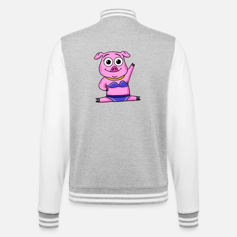 Cochon - Veste Teddy - gris chiné / blanc