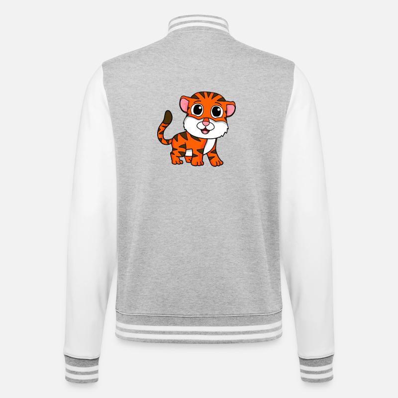 Tigre - Veste Teddy - gris chiné / blanc