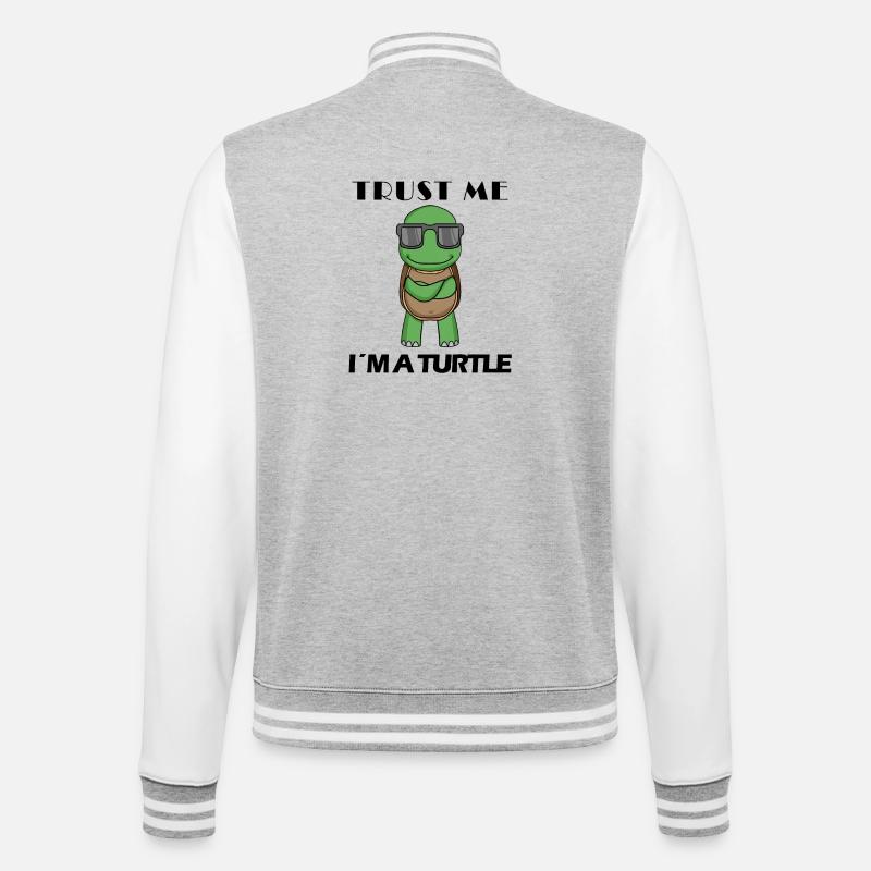 cool turtle - College Sweat Jacket - heather grey/white