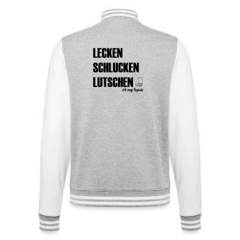 Ich mag Tequila - College-Sweatjacke - Grau meliert/Weiß - Hinten - Marisol (170cm)