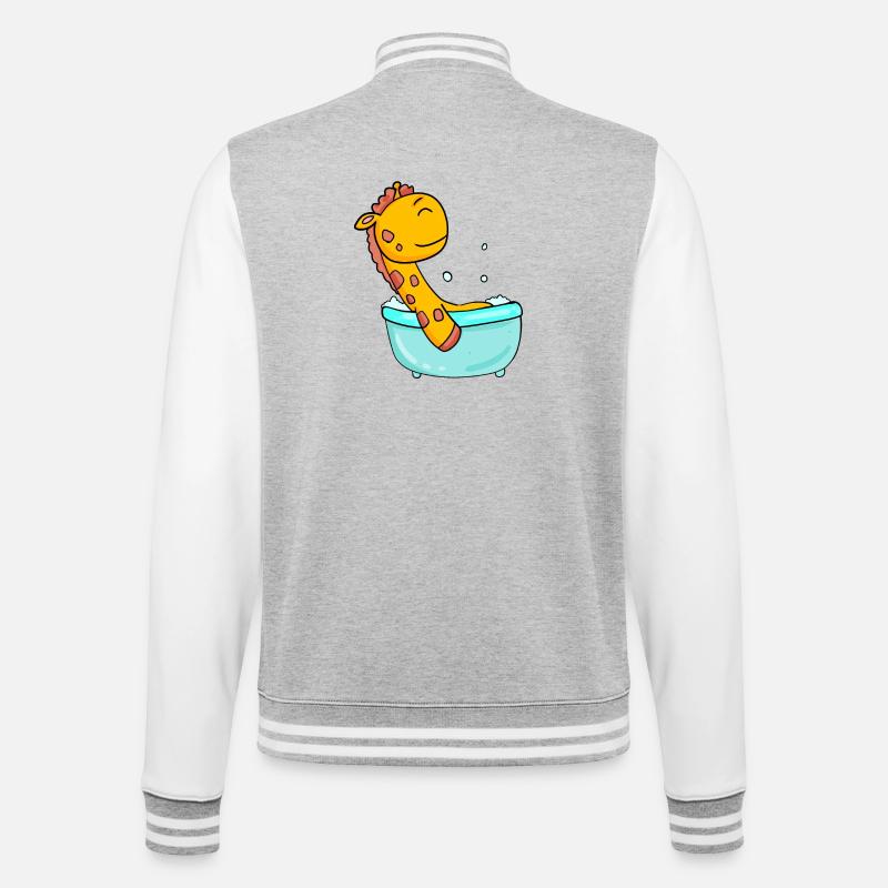 Giraffe - College Sweat Jacket - heather grey/white