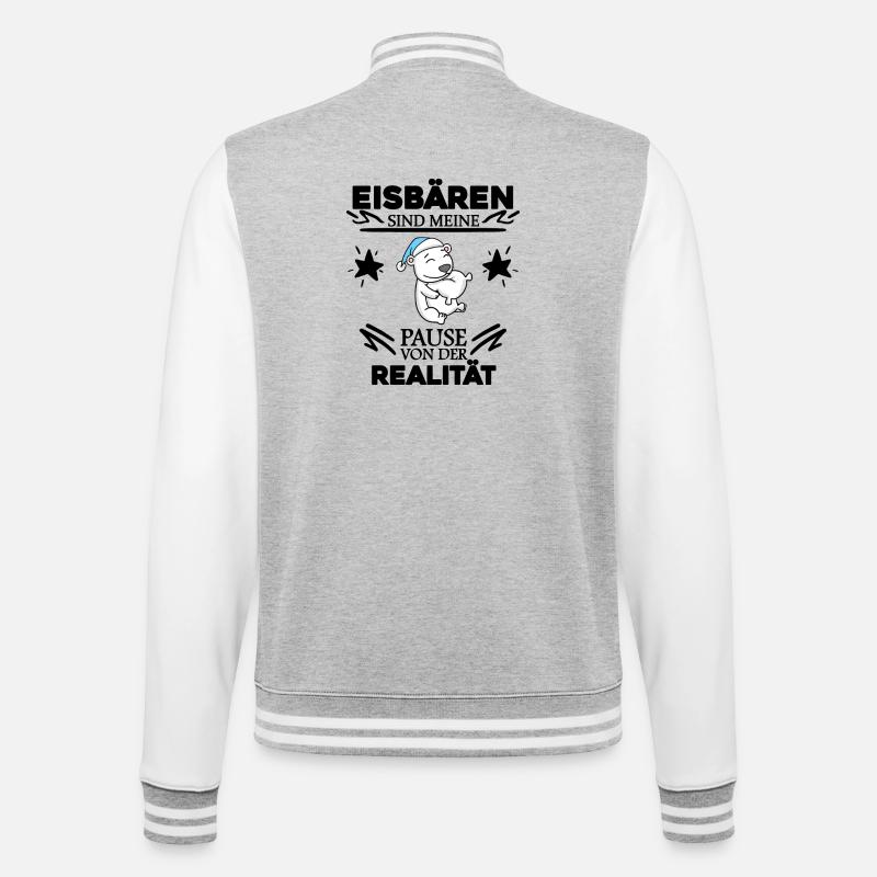 Eisbär - College-Sweatjacke - Grau meliert/Weiß