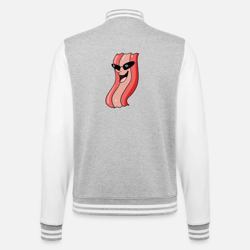 Bacon cool - College Sweat Jacket - heather grey/white