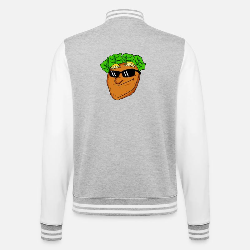 Schnitzel cool avec lunettes de soleil - Veste Teddy - gris chiné / blanc