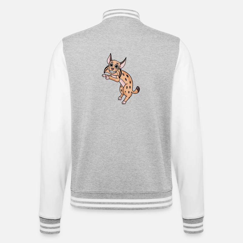 Pardelluchs Luchs Wildkatze Iberischer Luchs - College-Sweatjacke - Grau meliert/Weiß
