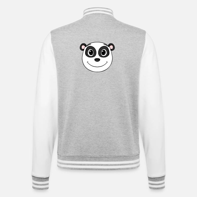 Panda Head Ours Mignon - Veste Teddy - gris chiné / blanc