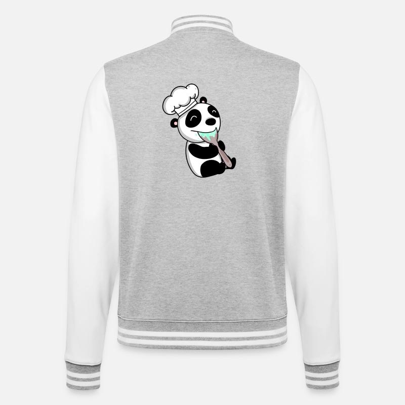 Panda Chef Mignon - Veste Teddy - gris chiné / blanc