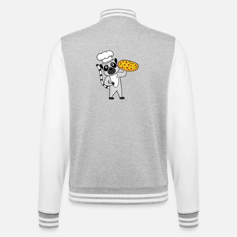 Pizza Maker Pizza Chef Lemur Italien - Veste Teddy - gris chiné / blanc