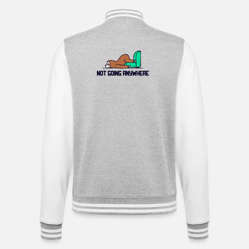 Faul Faultier Schlafen Statement Langschläfer - College-Sweatjacke - Grau meliert/Weiß