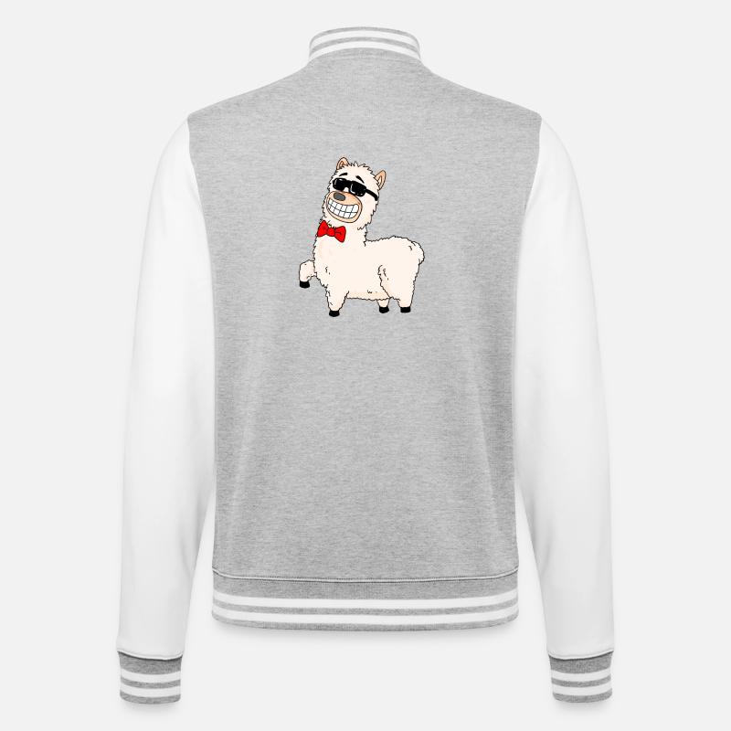 Cool Alpaca - College Sweat Jacket - heather grey/white