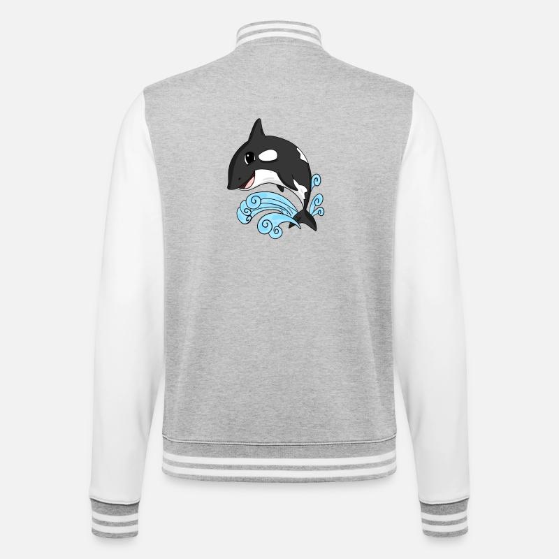 Killer whale - College Sweat Jacket - heather grey/white