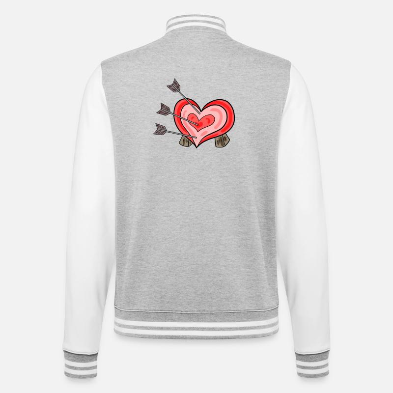 Flèches avec cible cardiaque - Veste Teddy - gris chiné / blanc
