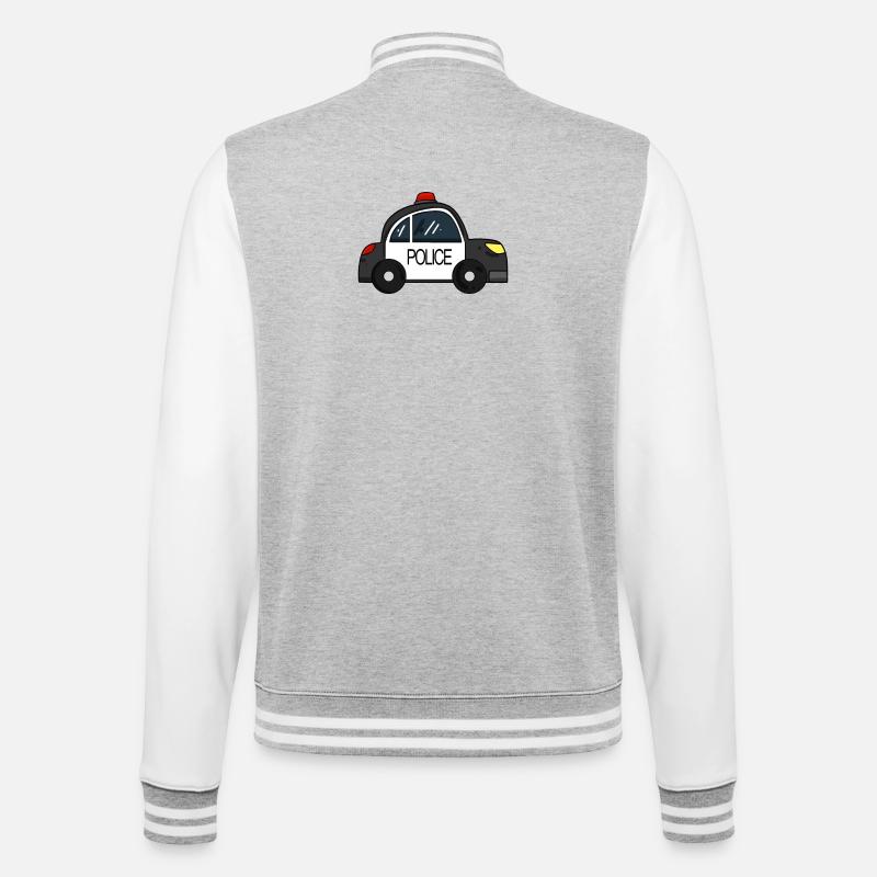 Polizei Auto - College-Sweatjacke - Grau meliert/Weiß