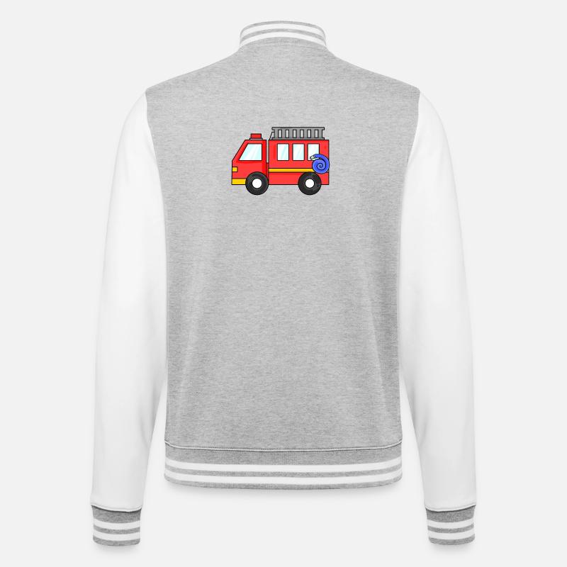 Fire Brigade Car - College Sweat Jacket - heather grey/white