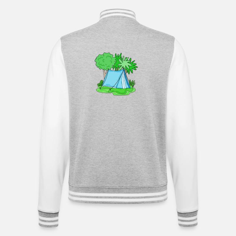 Tente bleu clair - Veste Teddy - gris chiné / blanc