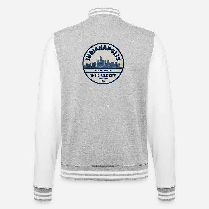 Ville du comté d’Indianapolis Skyline - Veste Teddy - gris chiné / blanc