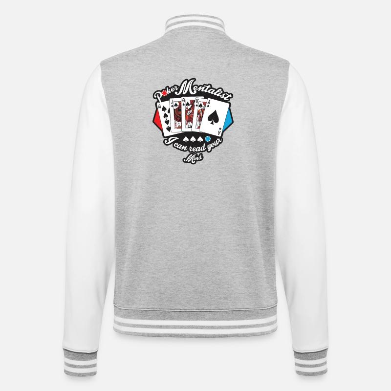 Poker Mind Reader - College Sweat Jacket - heather grey/white