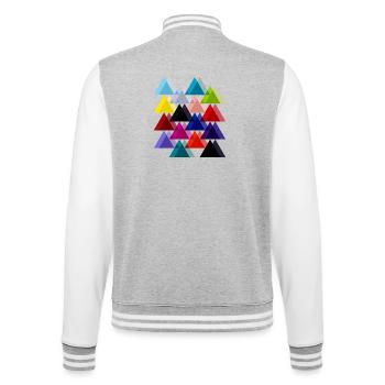 Triangles doubles - Veste Teddy - gris chiné / blanc - Dos - Marisol (170cm)