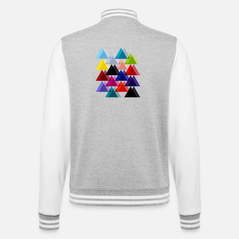 Double triangles - College Sweat Jacket - heather grey/white
