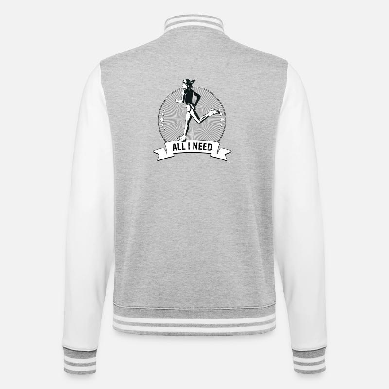 JOGGEUR D’EMBLÈME DE COURSE À PIED - Veste Teddy - gris chiné / blanc