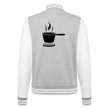 Gas milk pan - College Sweat Jacket - heather grey/white - Back - Marisol (170cm)