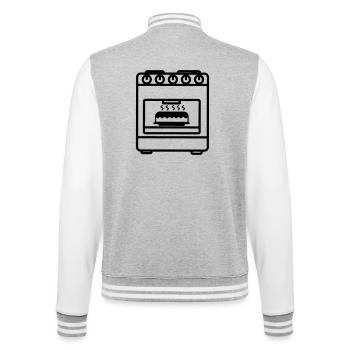 Four à gaz avec gâteau - Veste Teddy - gris chiné / blanc - Dos - Marisol (170cm)