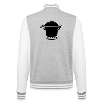 Poêle à soupe sur brûleur à gaz - Veste Teddy - gris chiné / blanc - Dos - Marisol (170cm)