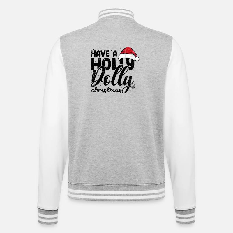 Santa Hat Script Holiday Tee - College Sweat Jacket - heather grey/white
