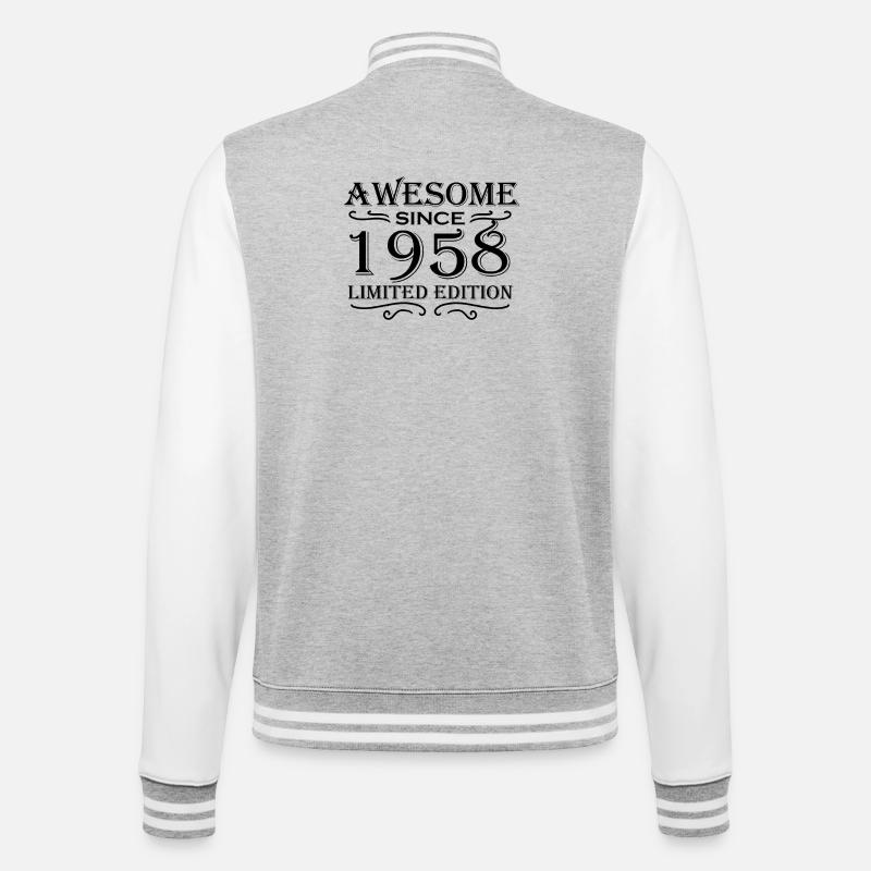 1958 - Born 1958 - College Sweat Jacket - heather grey/white