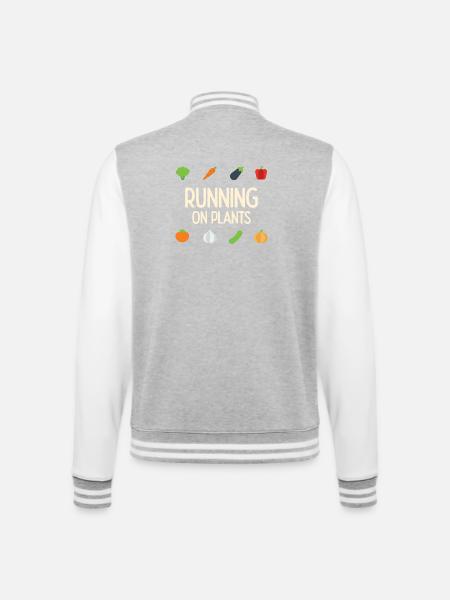 Laufen auf Pflanzen - College-Sweatjacke - Grau meliert/Weiß