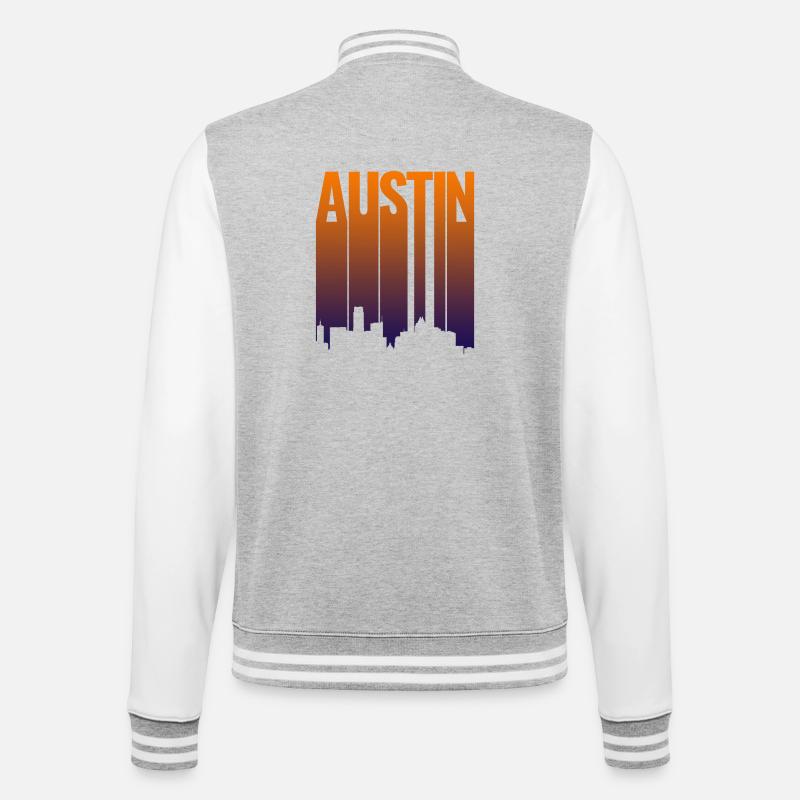 Austin Skyline Gradient - College-Sweatjacke - Grau meliert/Weiß