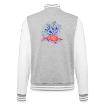 Mondträume unter Blauem Baum - College-Sweatjacke - Grau meliert/Weiß - Hinten - Marisol (170cm)