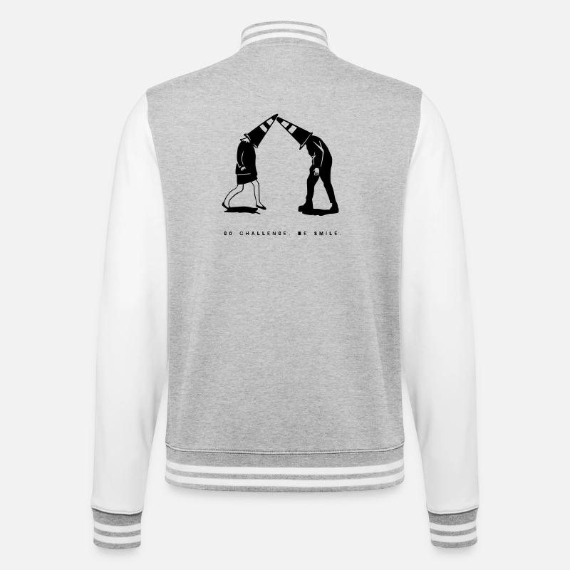 Restez idiot | parce que pourquoi pas - Veste Teddy - gris chiné / blanc