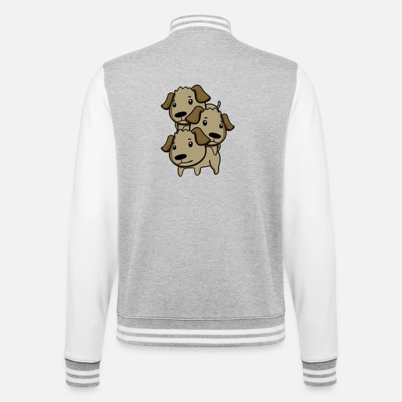 Cute dogs - College Sweat Jacket - heather grey/white
