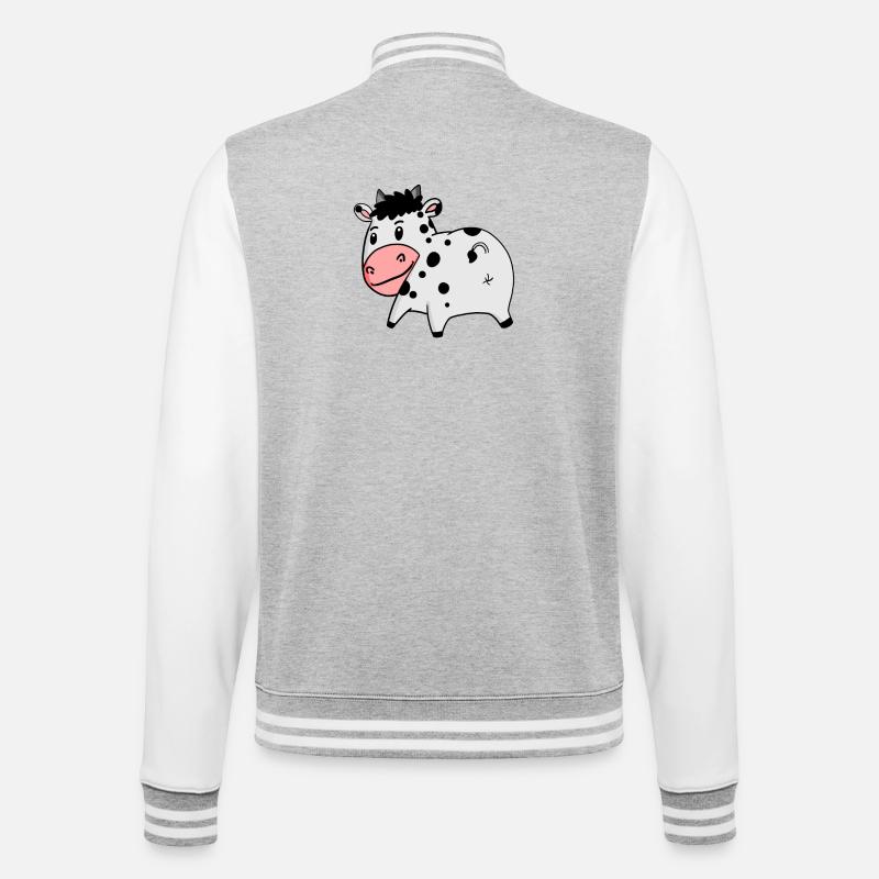 Cow Ass - Cow Butt - Veste Teddy - gris chiné / blanc