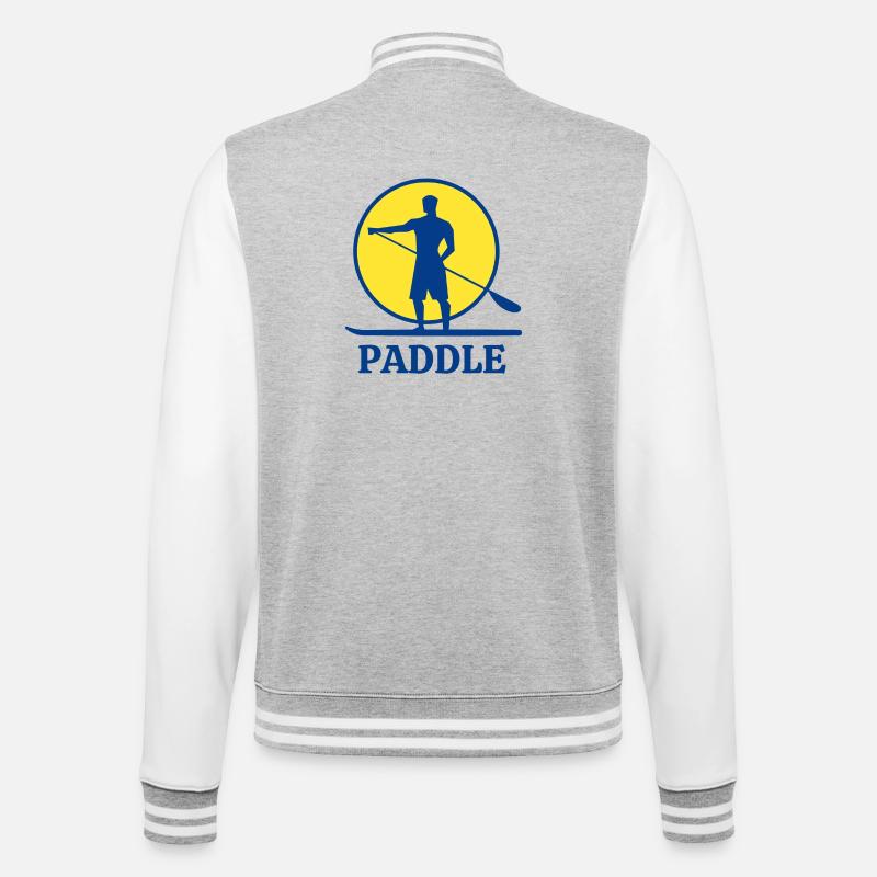 Paddel, Paddelventilator, Aufstehen - College-Sweatjacke - Grau meliert/Weiß