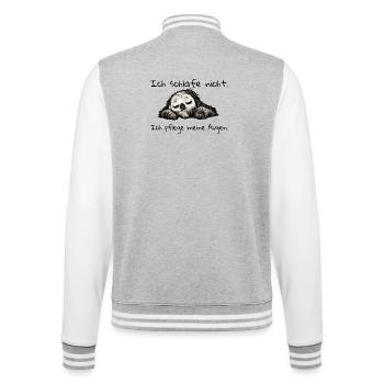 Faultier ich schlafe nicht - College-Sweatjacke - Grau meliert/Weiß - Hinten - Marisol (170cm)