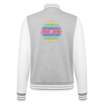 Mandala - College-Sweatjacke - Grau meliert/Weiß - Hinten - Marisol (170cm)